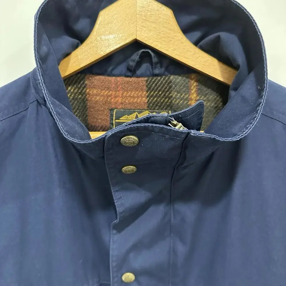 VTG Eddie Bauer Mens Large Wool Blanket Lined Chore Coat Jacket Mountain Parka - Picture 2 of 9